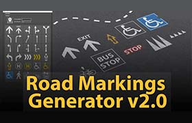3DS MAX插件-二维指示牌路标生成工具 Road Markings Generator v2
