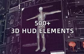 AE模板-500种未来电子科技感HUD动态图形界面元素动画包 Motion Graphics Package