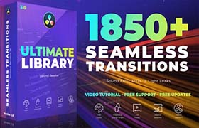 达芬奇模板-1850个转场过渡LUTS调色音效视频素材预设包 Seamless Transitions for DaVinci Resolve