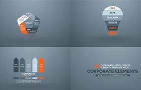 PR模板-40种公司商务企业现代简单的图形文字报表展示动画 Corporate Elements