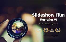AE模板-电影机镜头人物幻灯片回忆图片文字展示动画 Slideshow Film