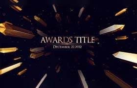 AE模板-金色宝石隧道空间中的颁奖文字标题开场动画 Gold Awards Titles