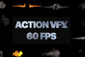 AE模板-影视特效合成爆炸爆破火焰燃烧烟雾灰尘喷火喷烟VFX元素包