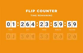 AE模板-数字时钟翻页翻转进入倒计时动画 Flip Counter
