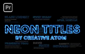 PR模板-霓虹发光电流描边文字标题动画 Neon Titles MOGRT