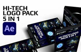 AE模板-HUD电流科技高科技展示Logo动画 Hi Tech Logo Pack – 5 In 1