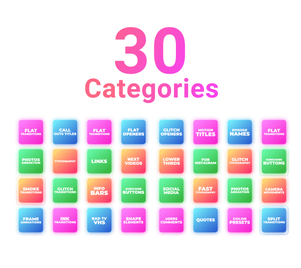 PR模板/预设-900种时尚文字标题动画视频无缝转场预设 Youtube Pack – Transitions & Assets插图2