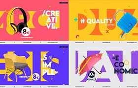 AE模版-现代个性时尚炫彩图形文字标题开场logo展示 Colorful Product Promo