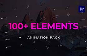 PR预设-100个手绘卡通线条箭头字母数字文字文本框标记动画 Pack Elements