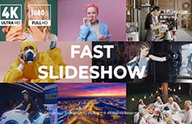 AE模板-人物文字标题的视频幻灯片展示片头 Fast Slideshow