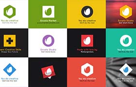 AE模板-卡通可爱的简洁折叠翻转LOGO标志演绎小片头 Simple Folding Logo