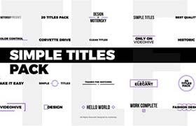 达芬奇模板-20个简洁文字标题动画 Simple Titles Pack DaVinci Resolve