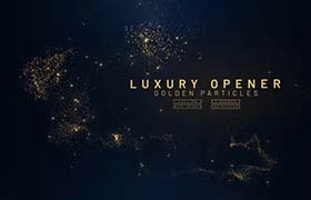 AE模板-大气金色粒子背景颁奖典礼文字标题开场片头动画 Luxury Awards Titles