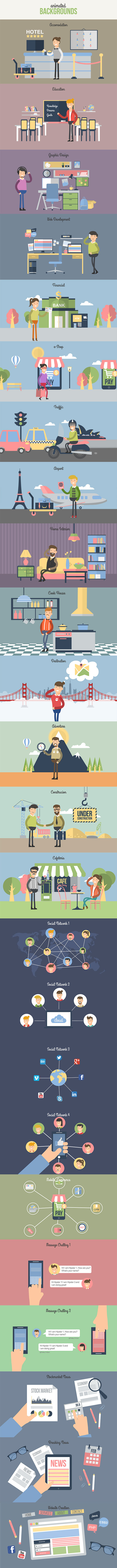 PR模板-时髦二维卡通人物动作场景介绍图标MG动画包 Hipster Explainer Toolkit Essential Graphics插图2