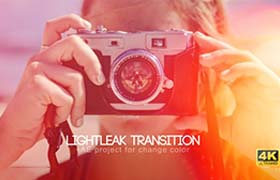 视频素材-4K画质高清10组漂亮镜头漏光光效闪烁转场过渡动画 Light Leak Transitions