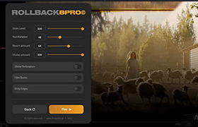 AE/PR脚本-一键快速生成8mm胶片噪点刮痕光效叠加效果插件 ROLLBACK8 Pro + 使用教程