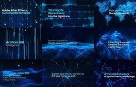 AE模板-科技感高科技的抽象现代点线粒子背景文字标题开场片头 Digital Particle World – Form Plexus