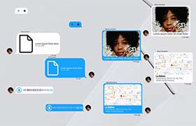 达芬奇模板-手机短信社交聊天弹窗对话气泡动画 Text Messages KIT