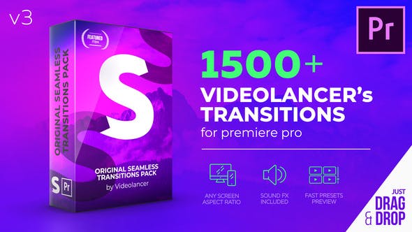 Premiere模板-1500种平移扭曲干扰图形炫光缩放冲击无缝视频转场 Seamless Transitions V3插图