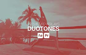 AE/PR模板-双色调颜色镜头光晕炫光叠加视觉特效 Premium Overlays Duotones