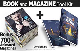 AE模板-700种三维3D杂志书籍书本翻页翻动介绍宣传展示动画 Book and Magazine ToolKit
