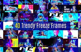 AE模板-40种人物冻结时间定格静帧时尚潮流图形设计展示动画 Trendy Freeze Frame