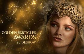 AE模板-金色华丽现代简洁的悬浮发光粒子背景颁奖典礼包装片头 Golden Particles Awards Slideshow