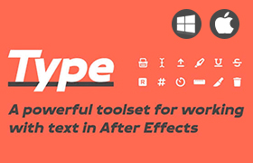 AE脚本-给文字添加特效动画 Type V1.4 + 使用教程 win/mac