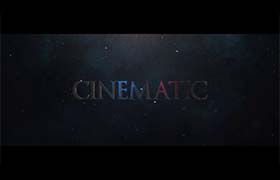 AE模板-三维立体金属质感文字logo标题电影游戏宣传介绍片头 Cinematic Trailer