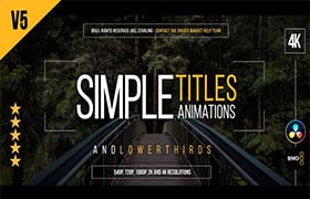 达芬奇模板-30个创意简洁文字标题动画 Gold Simple Titles 4K