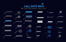 PR预设-35种呼出简约现代的线条指示线文字标题展示动画 Call Out Pack