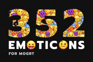 PR模板预设/AE模板-352个社交聊天可爱Emojis表情动画包 Emoticon – Animated Emojis Pack