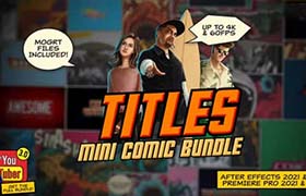 AE/PR模板-25种迷你动漫卡通彩色的文字标题动画 Mini Comic Bundle – Titles