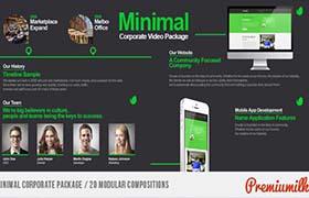 AE模板-迷你mini简洁商务会议办公公司团队企业商务介绍展示包装 Minimal Corporate Package