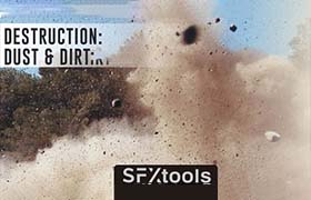 音效-52组沙子灰尘泥土碎石倾倒跌落下滑滚动碰撞无损音效 Destruction Dust and Dirt