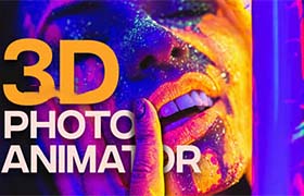 达芬奇模板-平面图片制作转化成3D三维空间视觉差透视效果 3D Photo Animator