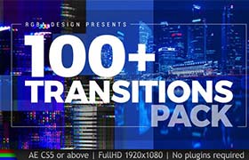 AE模板-100种独特数字光线折射色差效果转场无缝过渡 Transitions