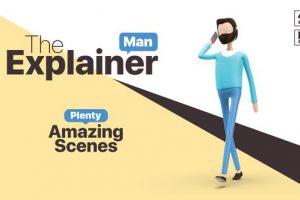 AE模板-3D卡通角色Man讲解员场景故事介绍促销The_Explainer_Man