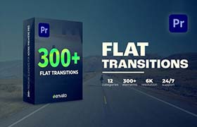 PR模板-300种平滑移动视频转场过渡预设 Flat Transitions