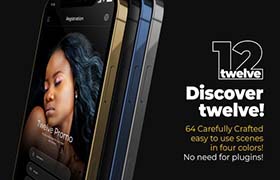 AE模板-64个三维手机APP应用宣传介绍展示片头动画 Twelve App Promo
