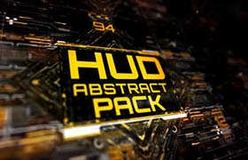 AE模板-500种未来电子科技感UI界面元素HUD图形动画 HUD Abstract Pack