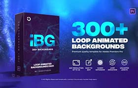PR脚本-300个抽象彩色渐变图形背景循环动画预设 iBG Loop Backgrounds