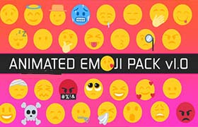 视频素材-32个卡通可爱Emoji表情动画 Animated Emoji Pack