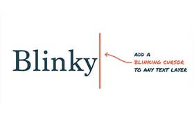 AE脚本-一键给文本添加闪烁的光标动画 Blinky 1.3