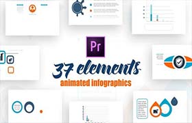 PR预设-37种时尚现代潮流彩色图形图片商务信息数据展示动画 Infographics Elements