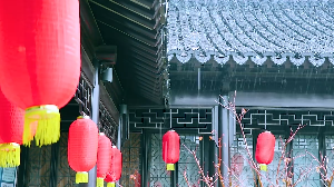 大雨红灯笼高挂下雨视频素材