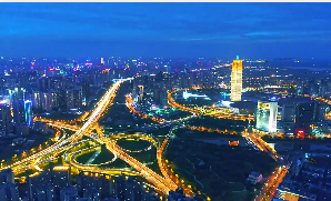郑州夜晚璀璨夜景航拍短视频素材
