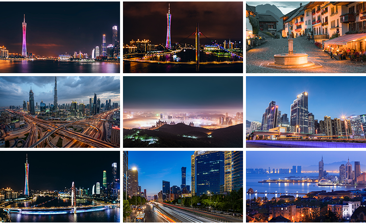 城市街道夜景灯光建筑都市现代风景高楼观光摄影照片图片设计素材插图8