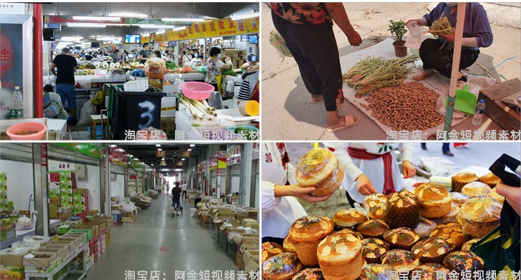 百姓市井生活农村集市赶集日常摆地摊菜市场人文短视频剪辑素材插图8