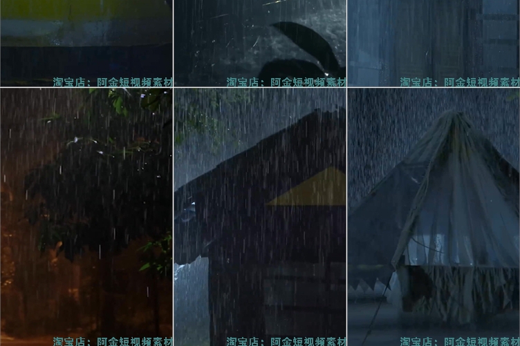 竖屏下雨暴雨城市夜景助眠风景素材高清直播自然治愈系视频解压插图8